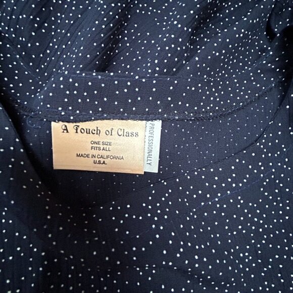 A Touch of Class Women Dot Print Dolman Sleeve Top One Size Fits All Blue Casual - Picture 3 of 8